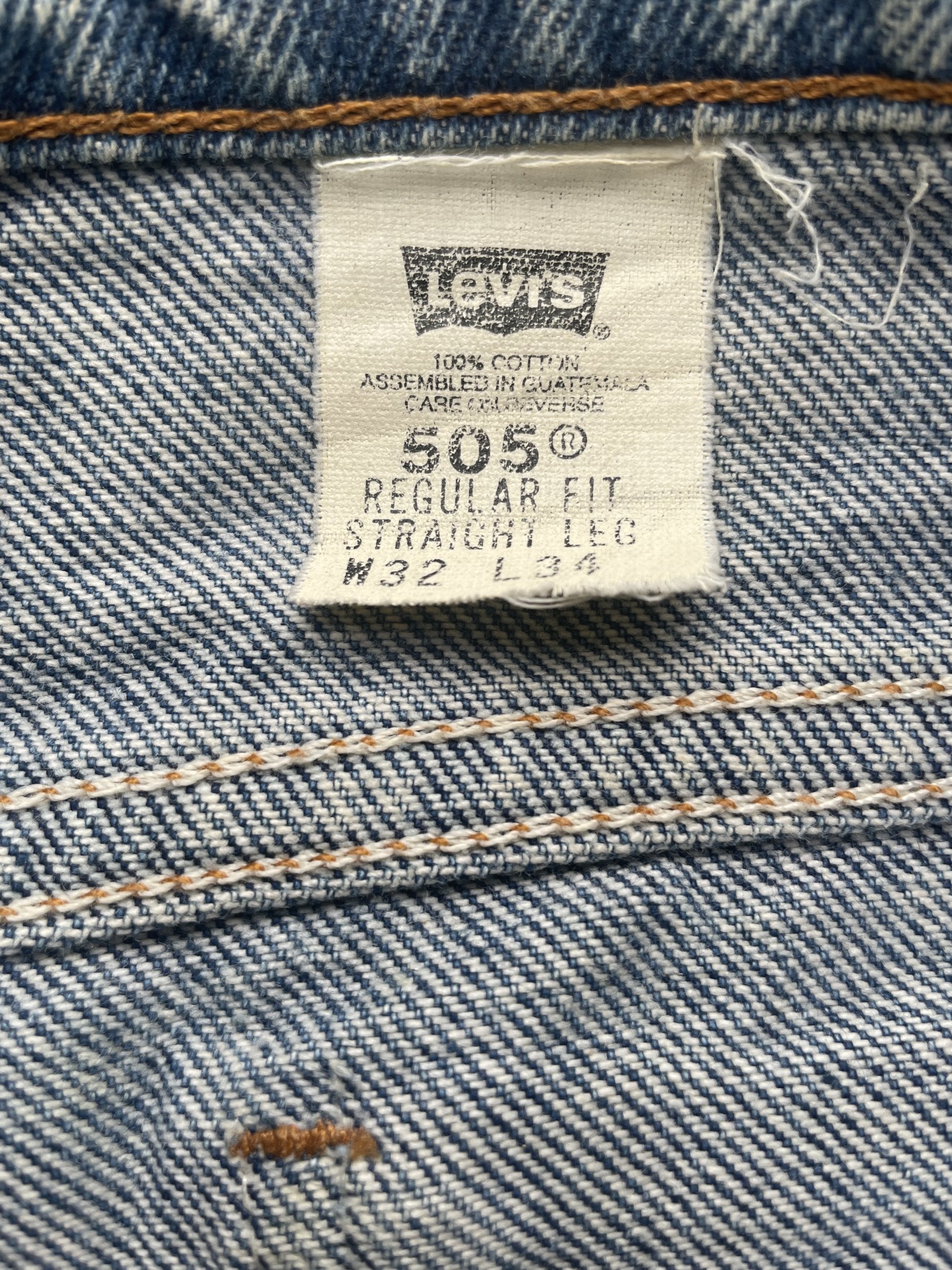 Vintage 1995 Levis 505 e Orange Tag Distressed