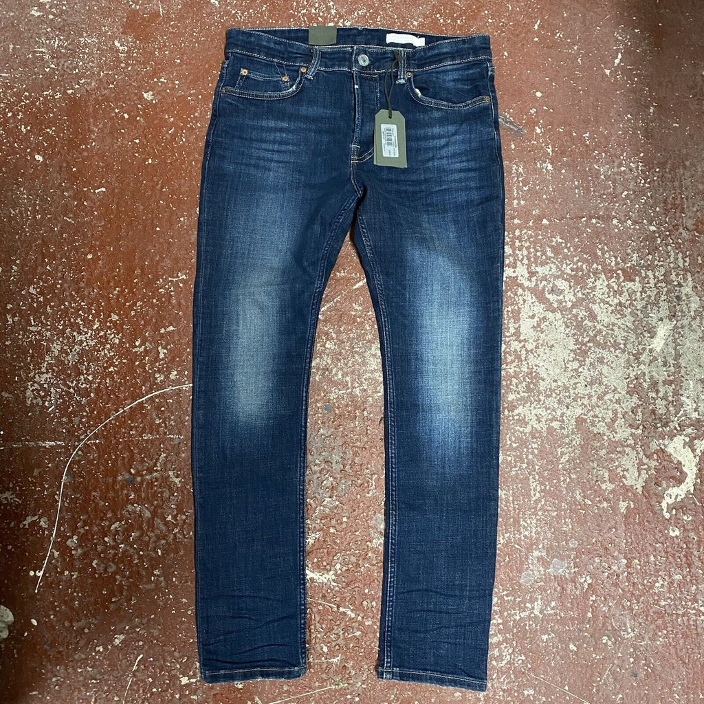 All Saints Indigo Cigarette Jeans Indigo Blue Button Fly Mens W32 L30 BNWT