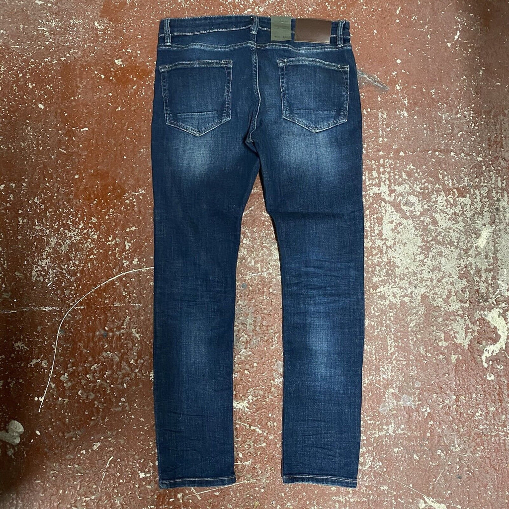 All Saints Indigo Cigarette Jeans Indigo Blue Button Fly Mens W32 L30 BNWT