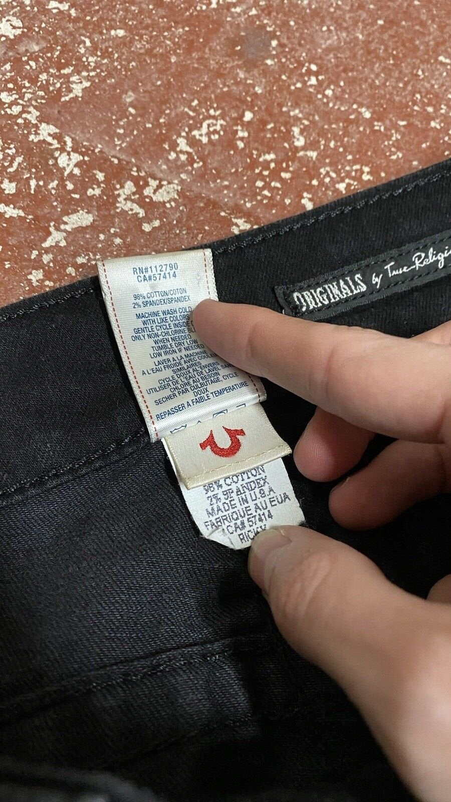 True Religion Ricky Jeans In Black W34 L31 Horse Shoe Pocket Detail Made In USA