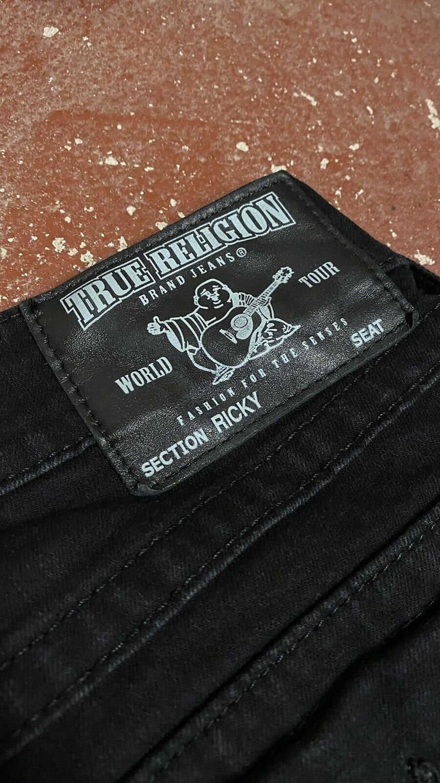 True Religion Ricky Jeans In Black W34 L31 Horse Shoe Pocket Detail Made In USA
