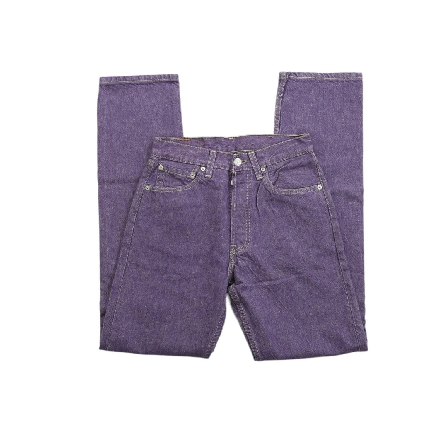 VINTAGE LEVI’S 501 DEADSTOCK PURPLE BUTTON FLY JEANS 27"/28"