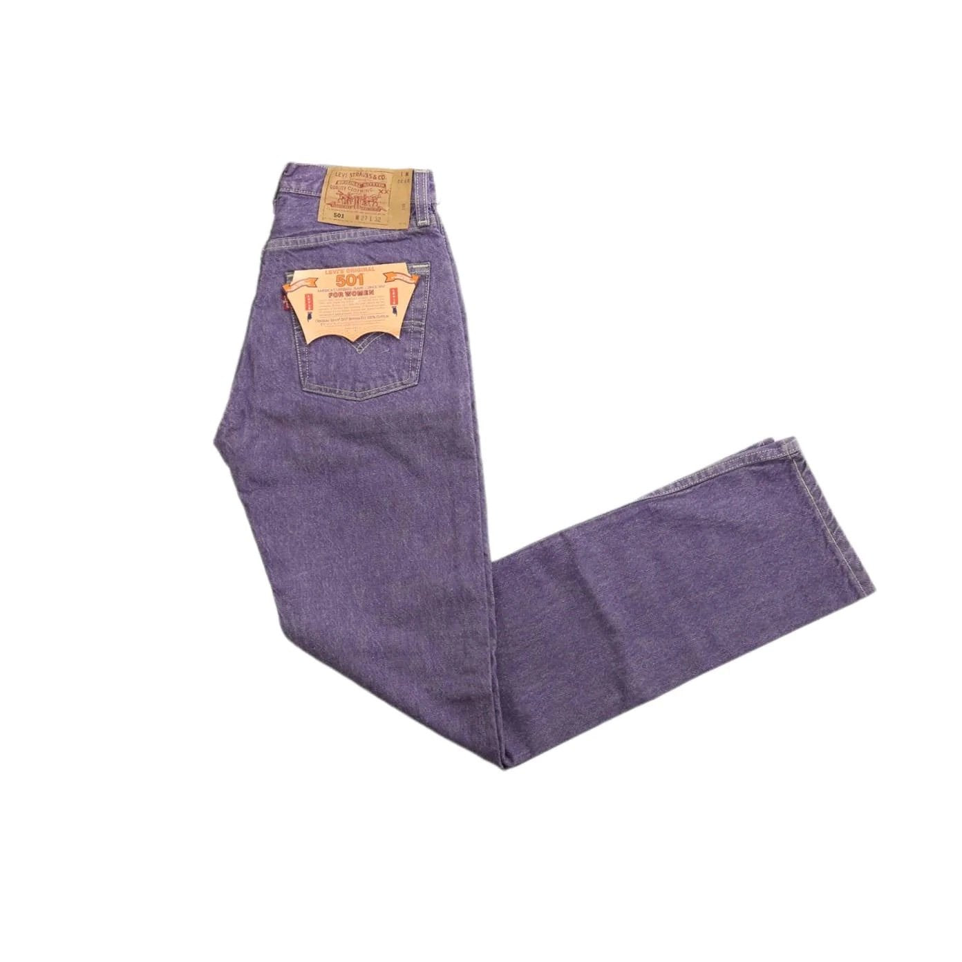 VINTAGE LEVI’S 501 DEADSTOCK PURPLE BUTTON FLY JEANS 27"/28"