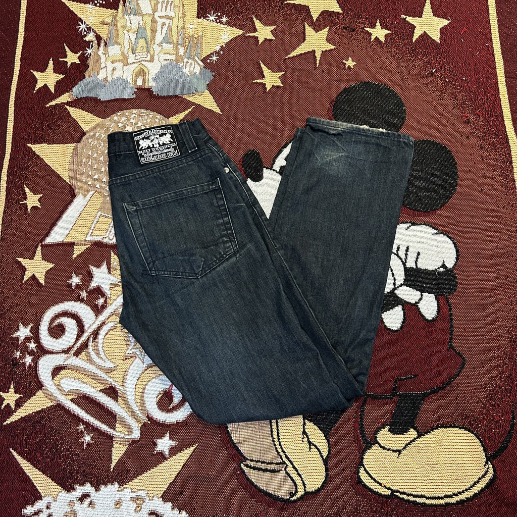 Stussy vintage late 90s 2000s faded black jeans 28-28