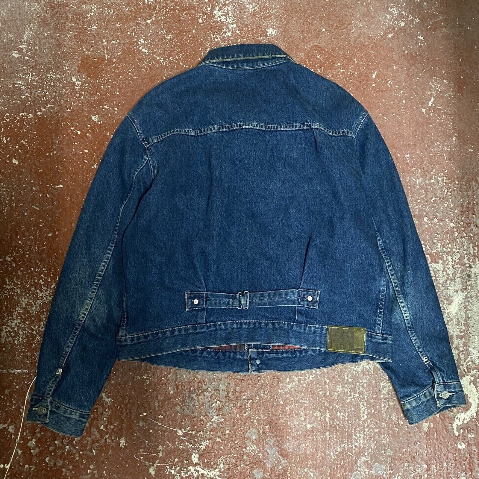 RRL RALPH RALPH LAUREN Size XL Made in USA Mens Blue Denim Trucker Jacket