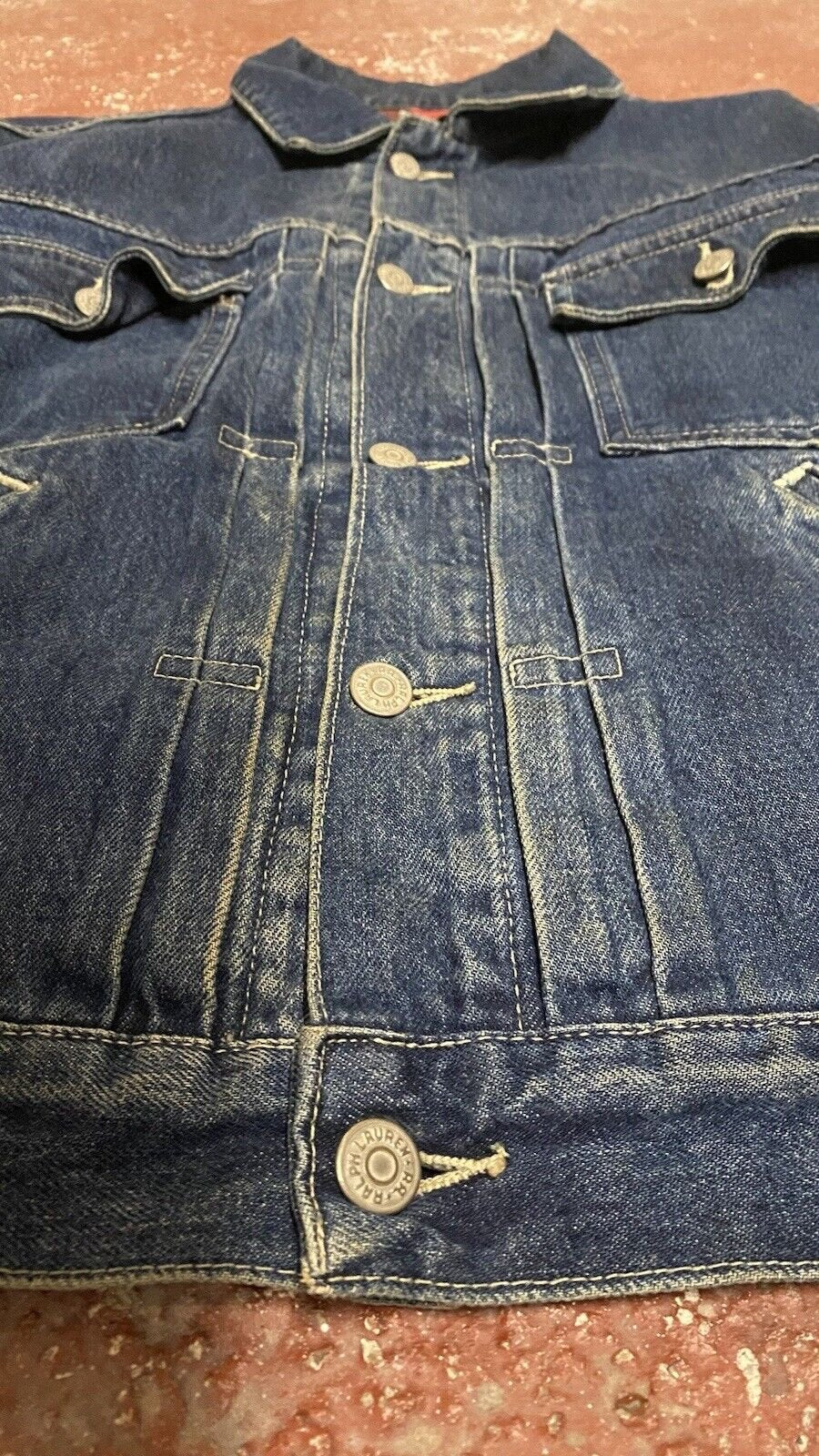 RRL RALPH RALPH LAUREN Size XL Made in USA Mens Blue Denim Trucker Jacket