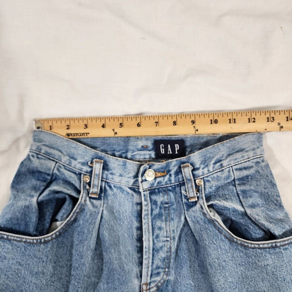 Vintage Gap Jeans Women's 7/8 High Rise Tapered Medium Wash Button Fly 26X30 GOOD