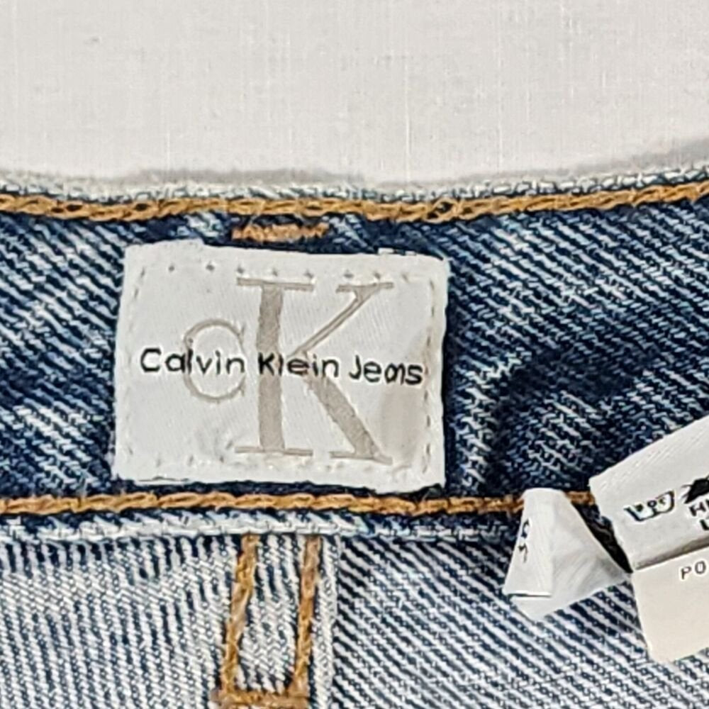 Vintage Calvin Klein Jeans Mens Straight Leg 36w / 31L Stonewash Blue - GOOD