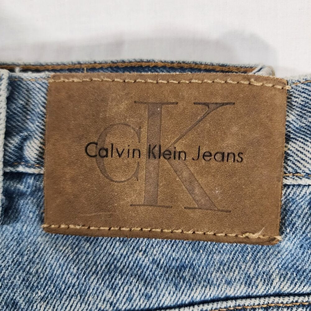 Vintage Calvin Klein Jeans Mens Straight Leg 36w / 31L Stonewash Blue - GOOD