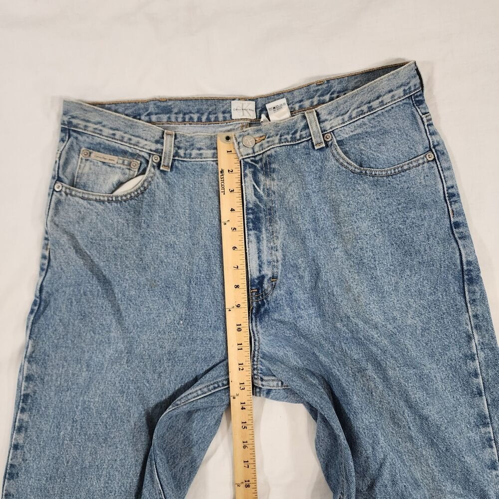 Vintage Calvin Klein Jeans Mens Straight Leg 36w / 31L Stonewash Blue - GOOD