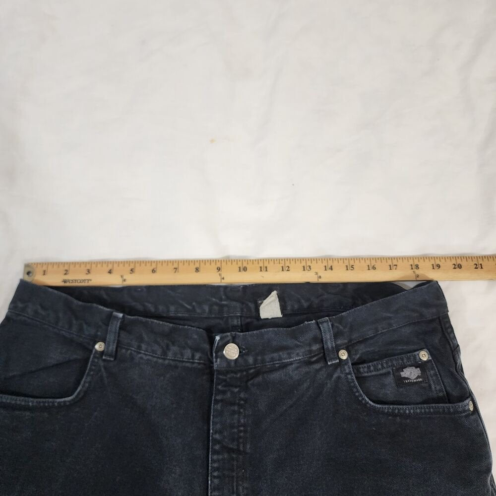 Harley Davidson Jeans Black Vintage Mens 42x32 Biker Denim USA Made Motorcycle - GOOD