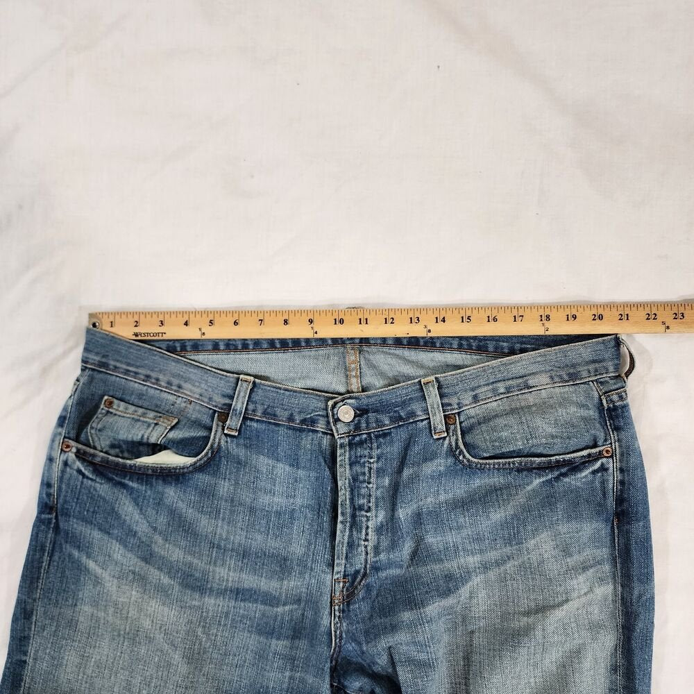 7 For All Mankind Relaxed Blue Jeans Pants Men's Size 40 X34 Button Fly - GOOD