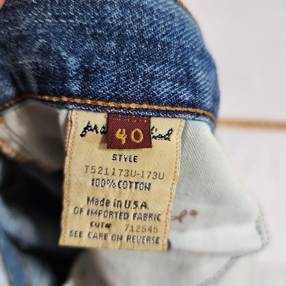 7 For All Mankind Relaxed Blue Jeans Pants Men's Size 40 X34 Button Fly - GOOD