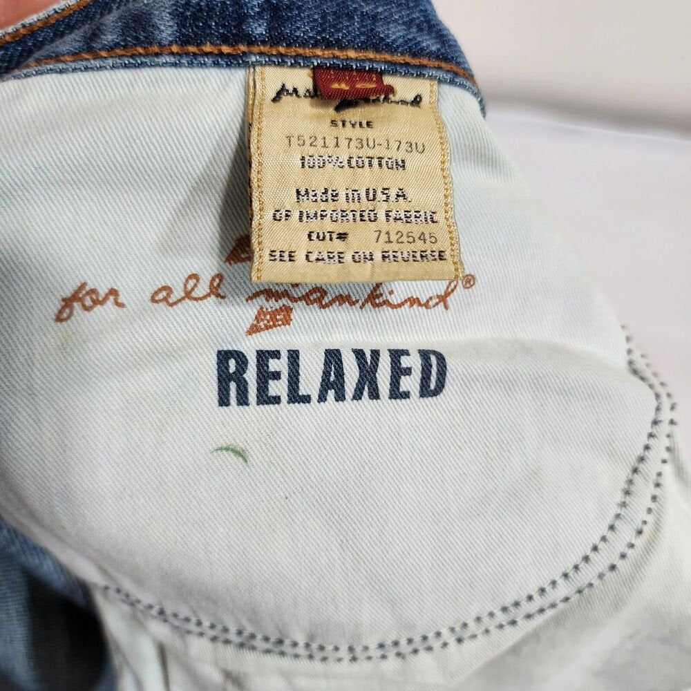 7 For All Mankind Relaxed Blue Jeans Pants Men's Size 40 X34 Button Fly - GOOD