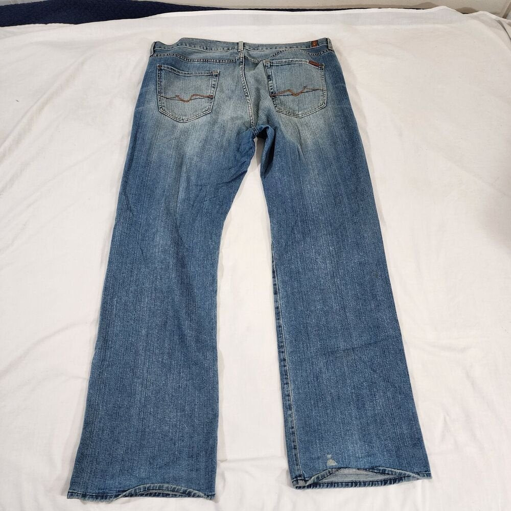 7 For All Mankind Relaxed Blue Jeans Pants Men's Size 40 X34 Button Fly - GOOD