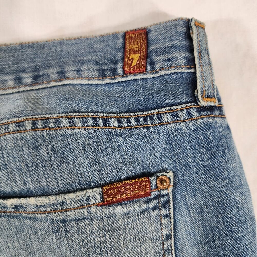 7 For All Mankind Relaxed Blue Jeans Pants Men's Size 40 X34 Button Fly - GOOD