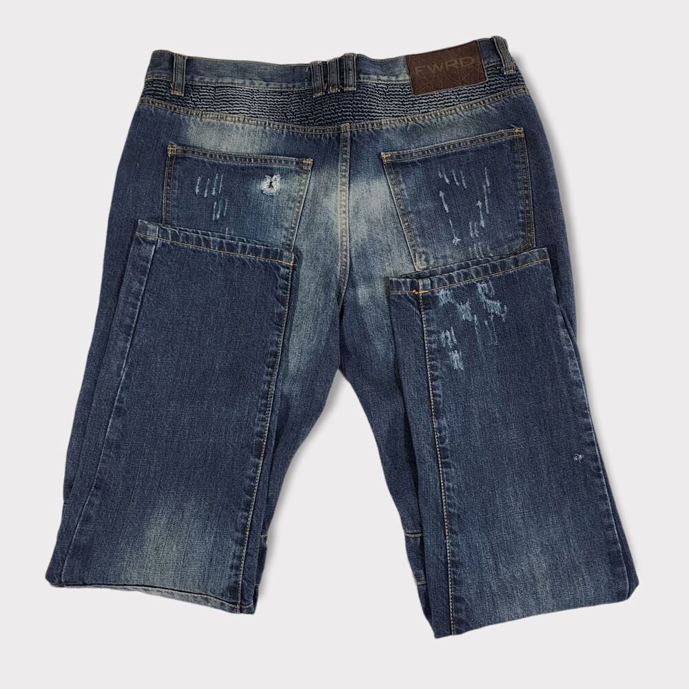 FWRD Denim Men's Slim Fit Ripped Distressed Patch Jeans 36x34 - GOOD
