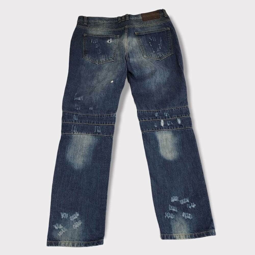 FWRD Denim Men's Slim Fit Ripped Distressed Patch Jeans 36x34 - GOOD