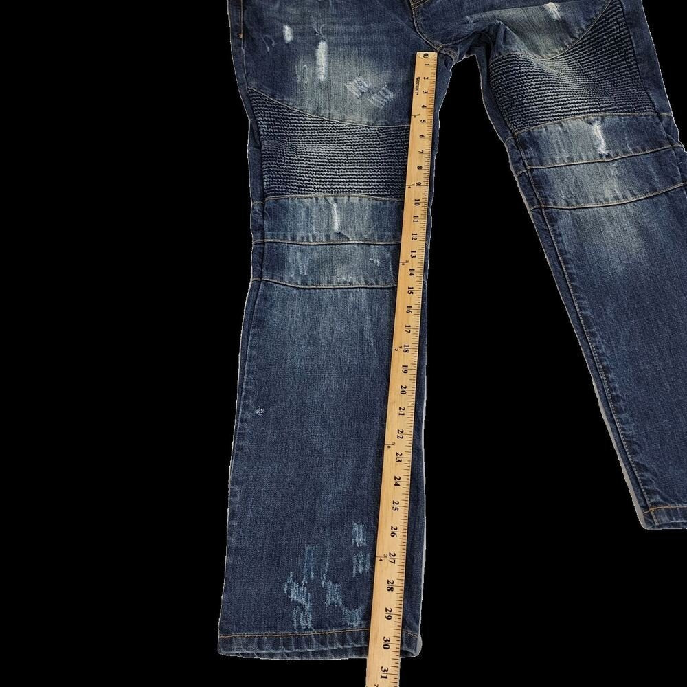 FWRD Denim Men's Slim Fit Ripped Distressed Patch Jeans 36x34 - GOOD