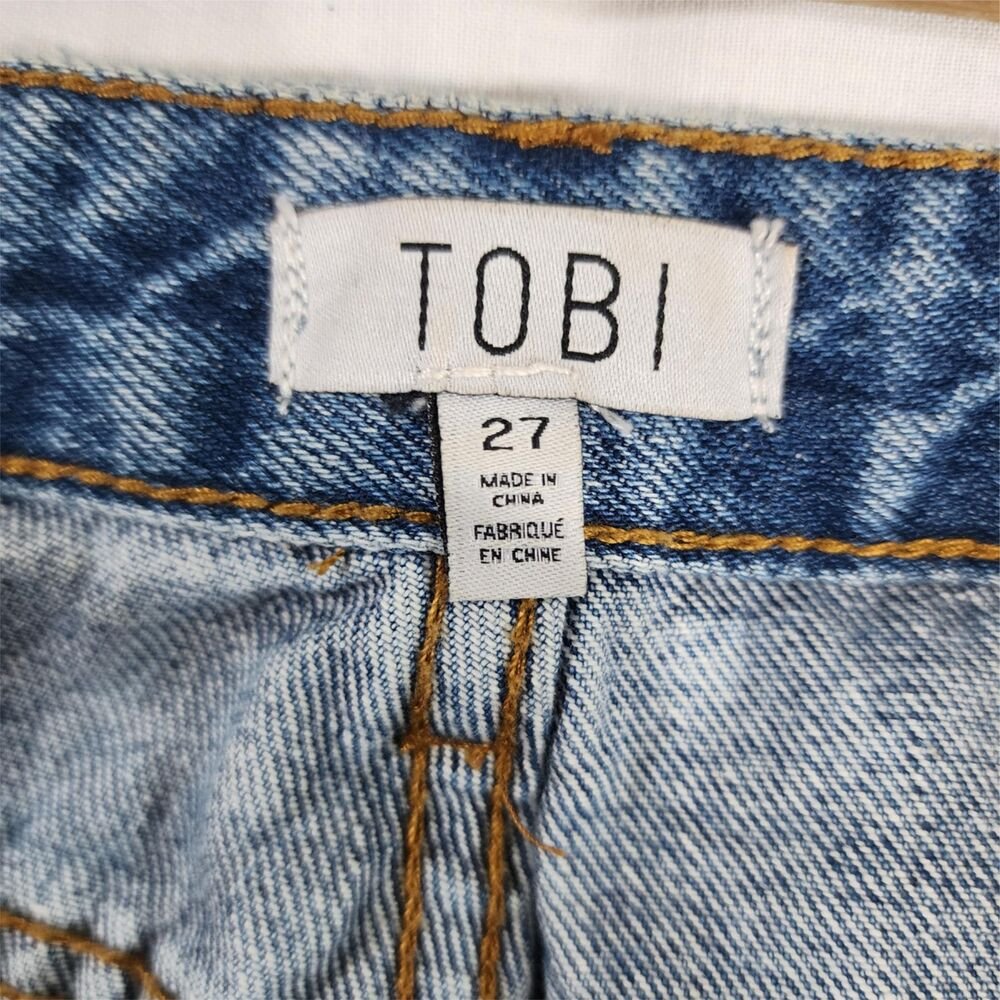 Tobi Women's Distressed Medium Wash Jeans Size 28x26 - GOOD