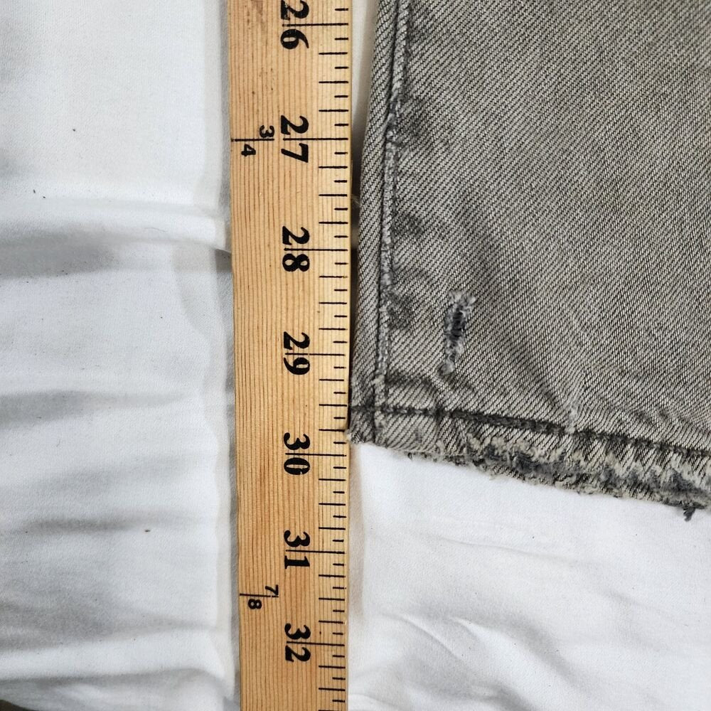 Levis 501 CT Jeans Mens 30x32 Charcoal Washed Gray Custom Tapered Distressed Y2K