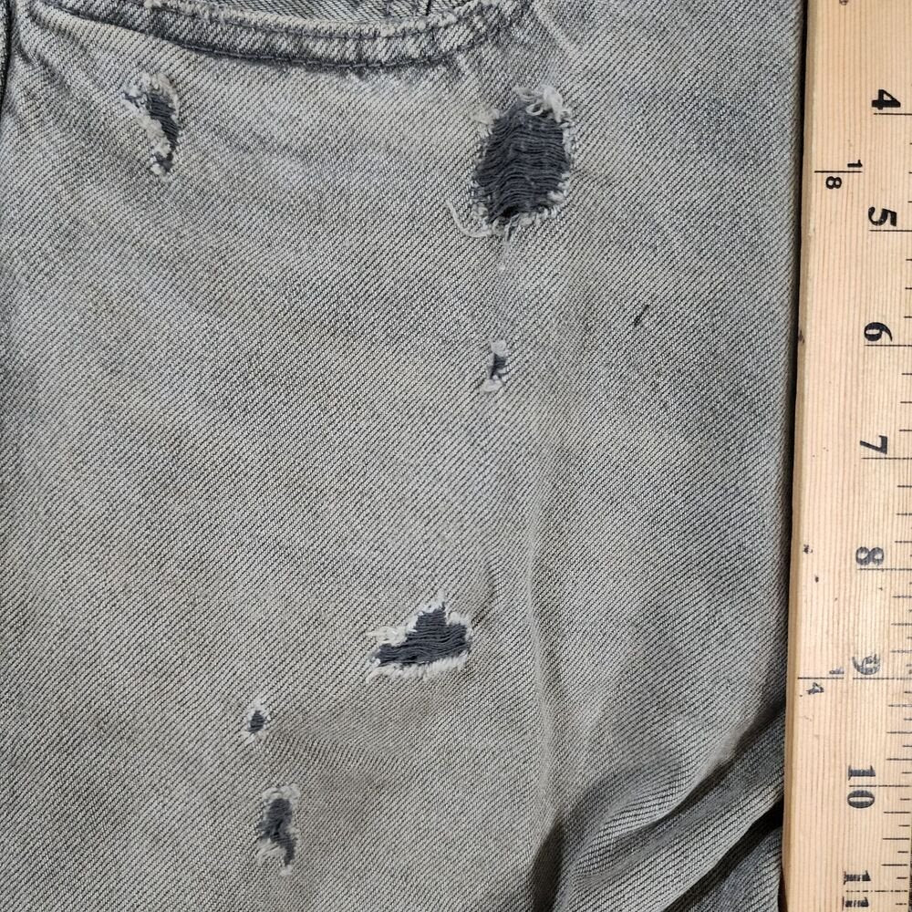 Levis 501 CT Jeans Mens 30x32 Charcoal Washed Gray Custom Tapered Distressed Y2K