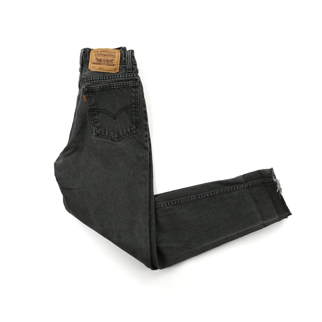 VINTAGE LEVI'S 912 BLACK DISTRESSED HIGH WAISTED JEANS