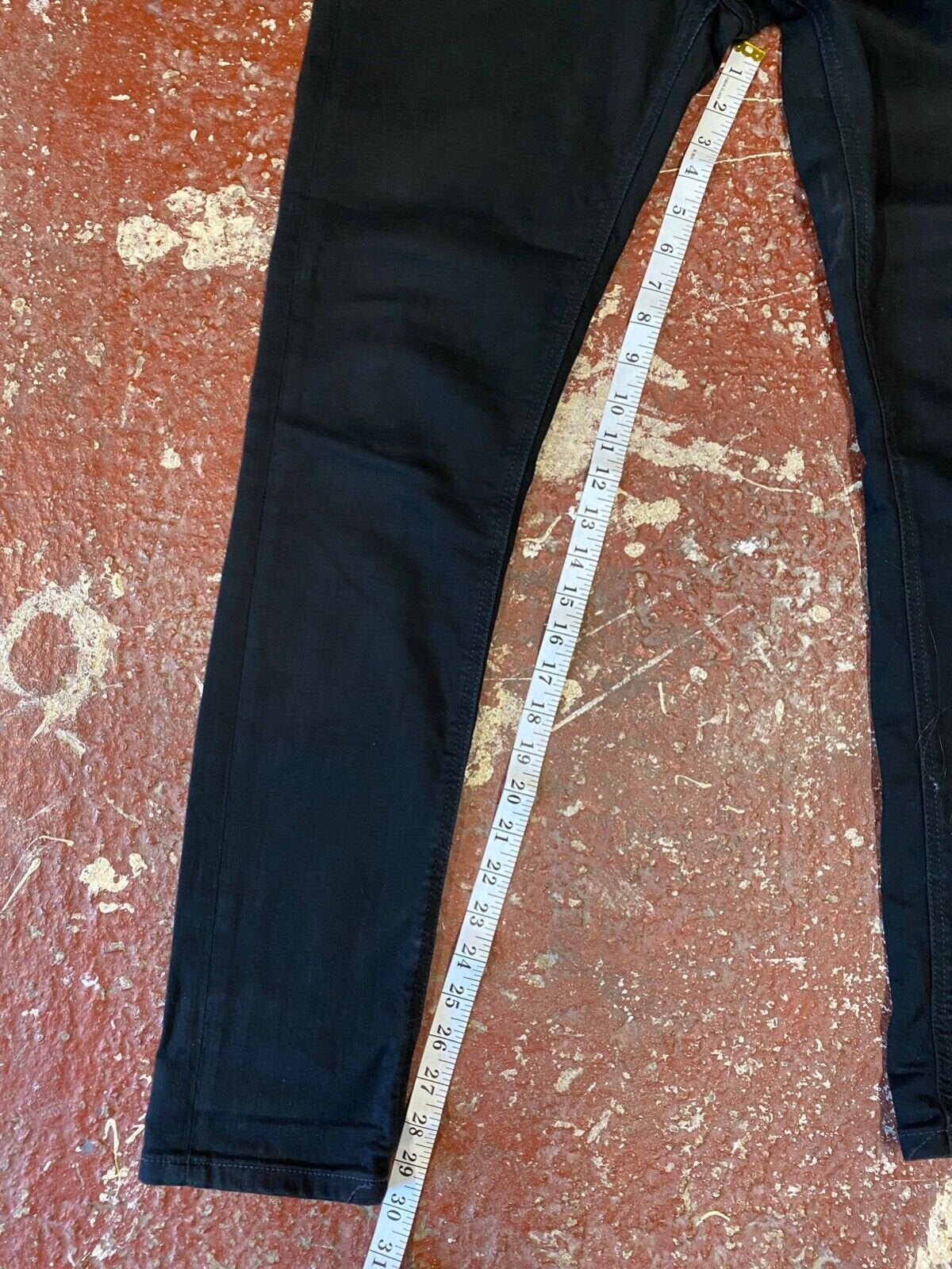 Nudie Lean Dean Denim Jeans W32 L32 Dry Ever Black Slim Fitting Zip Fly Pant VGC