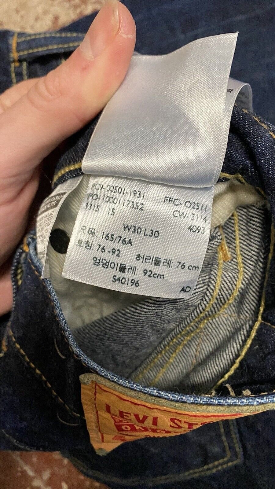 Levi 501 Selvedge Straight Denim Blue Jeans W30 L30 *Read Description*