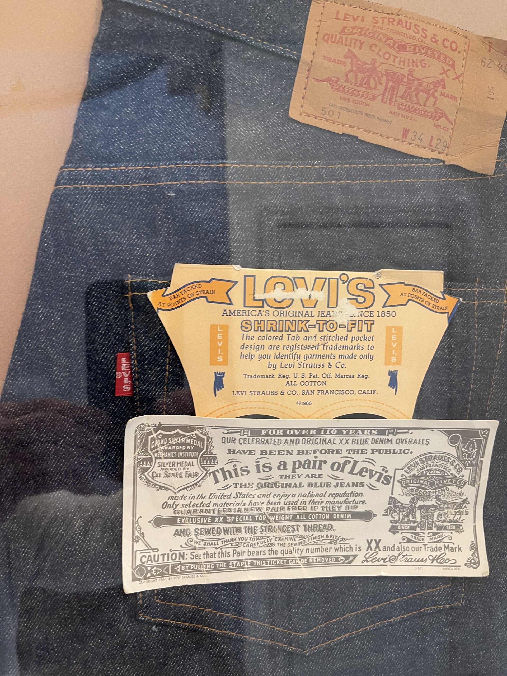 Vintage Levis 501’s BIG E’s “UNDER GLASS”