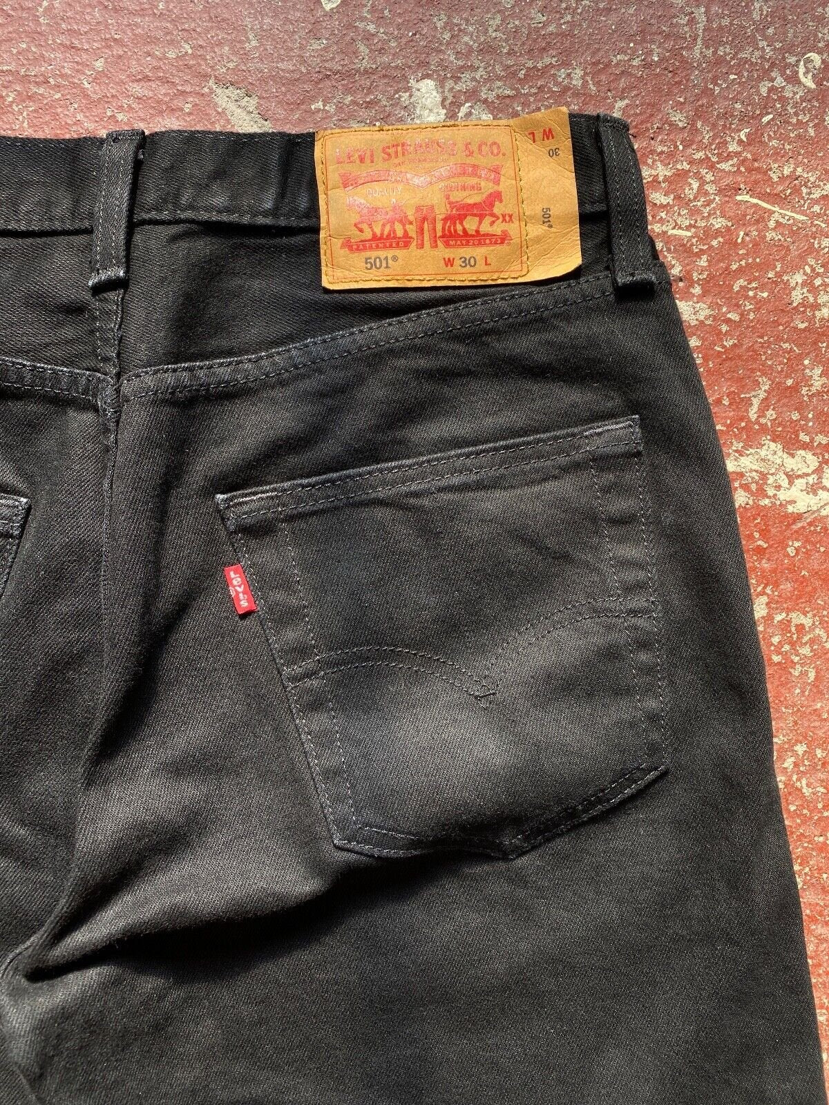 LEVI'S 501 Black Regular Casual Denim Button Fly Shorts Mens W30