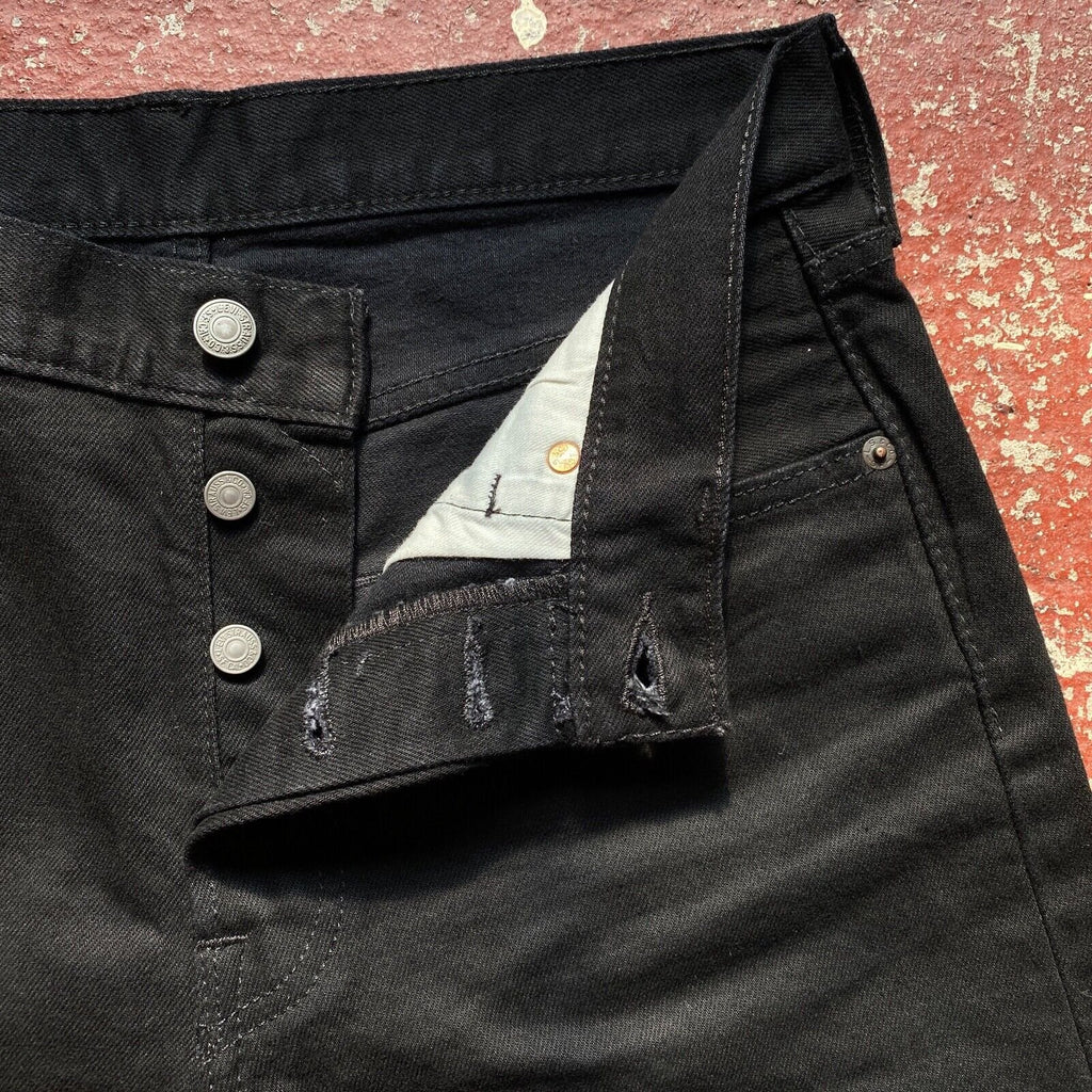 LEVI'S 501 Black Regular Casual Denim Button Fly Shorts Mens W30
