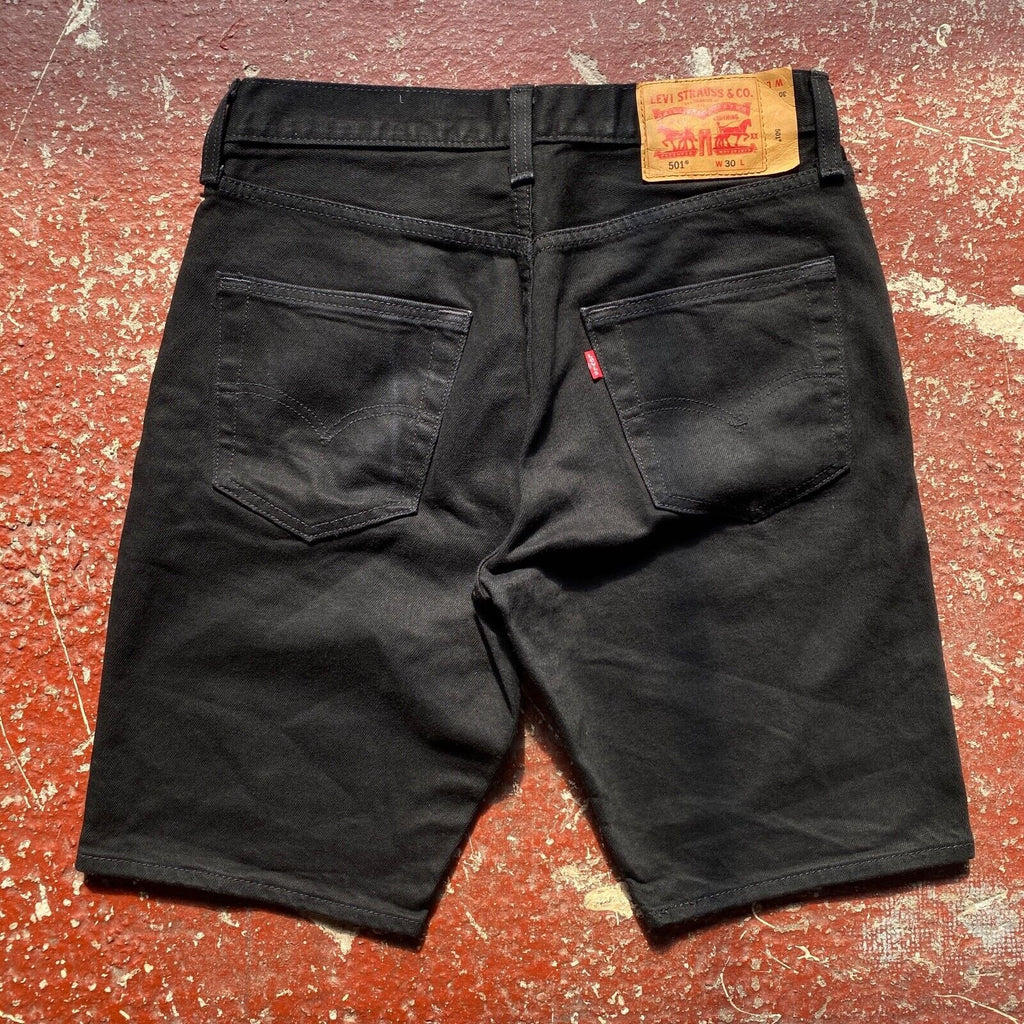 LEVI'S 501 Black Regular Casual Denim Button Fly Shorts Mens W30