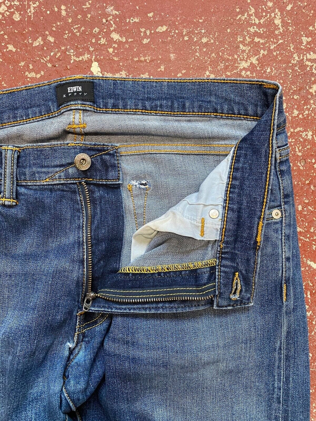 Edwin ED 85 Slim Tapered Selvedge Stretch Jeans W32 L32 Blue Denim Trousers