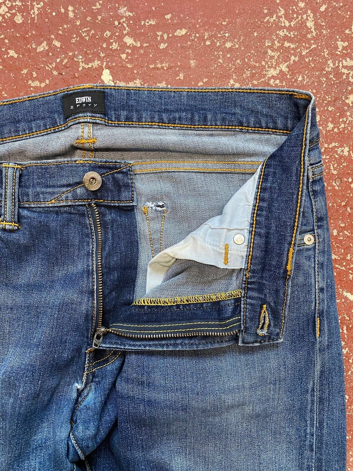 Edwin ED 85 Slim Tapered Selvedge Stretch Jeans W32 L32 Blue Denim Trousers