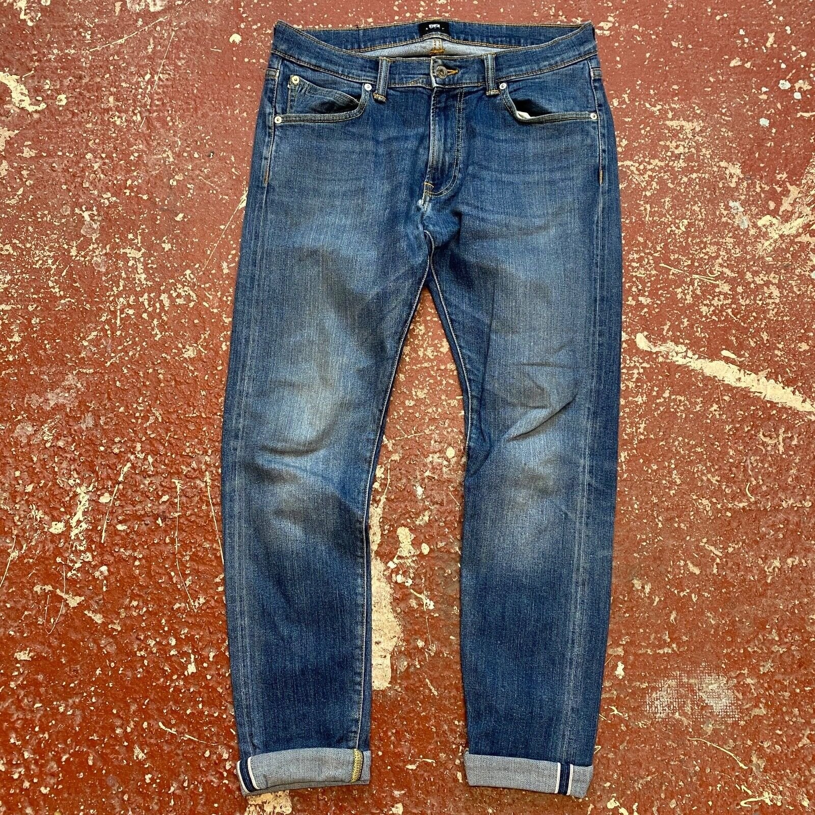 Edwin ED 85 Slim Tapered Selvedge Stretch Jeans W32 L32 Blue Denim Trousers