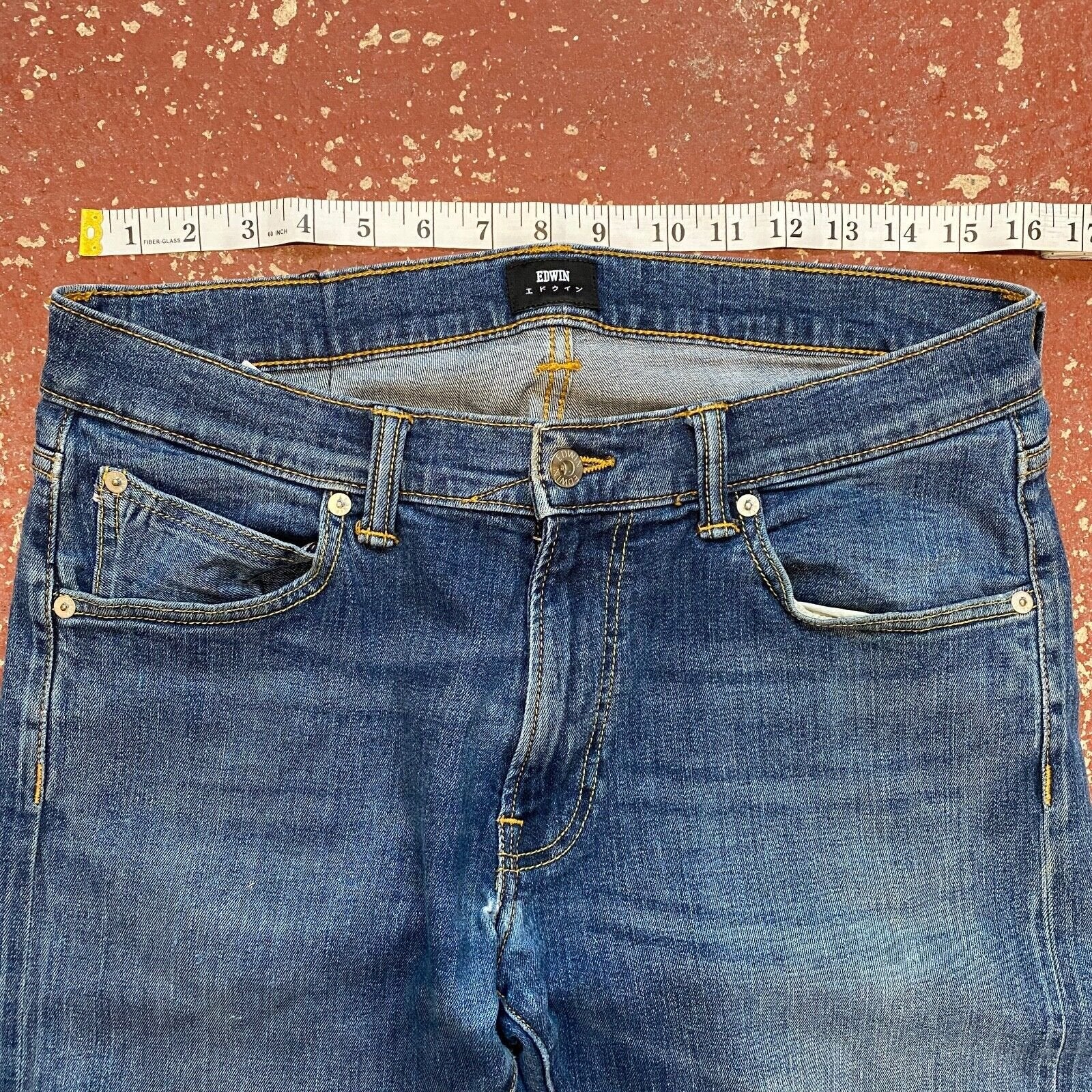 Edwin ED 85 Slim Tapered Selvedge Stretch Jeans W32 L32 Blue Denim Trousers