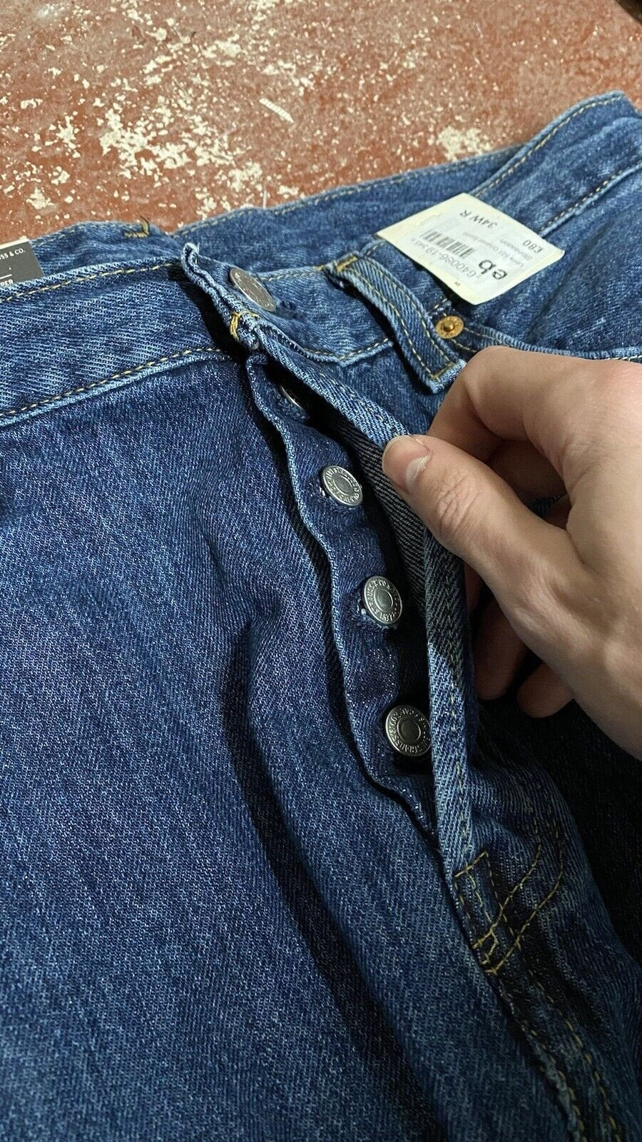 Levi's Lot 501 Original Premium Dark Blue Stonewashed Regular Fit W34 L32 BNWT
