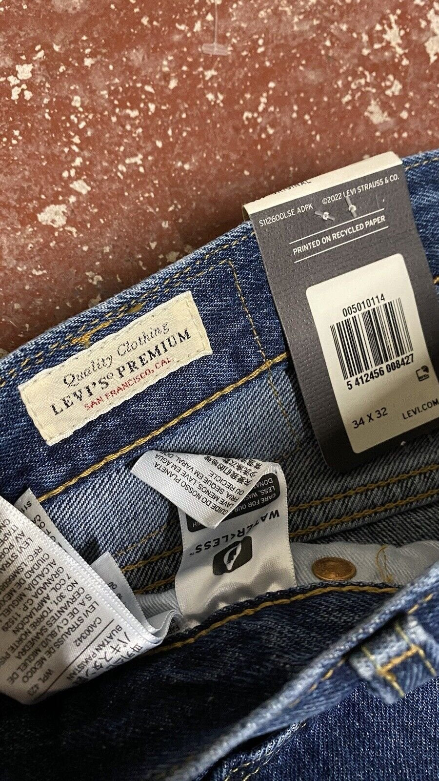 Levi's Lot 501 Original Premium Dark Blue Stonewashed Regular Fit W34 L32 BNWT