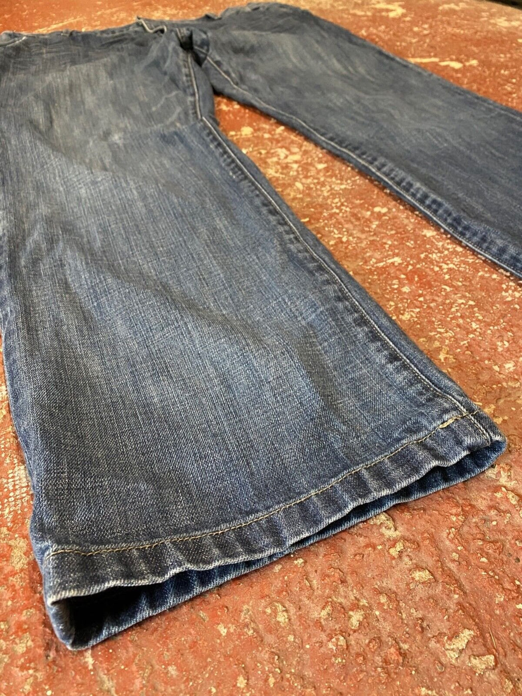 YSL Yves Saint Laurent Blue Distressed Denim Jeans Indigo Blue Wash W40 L32