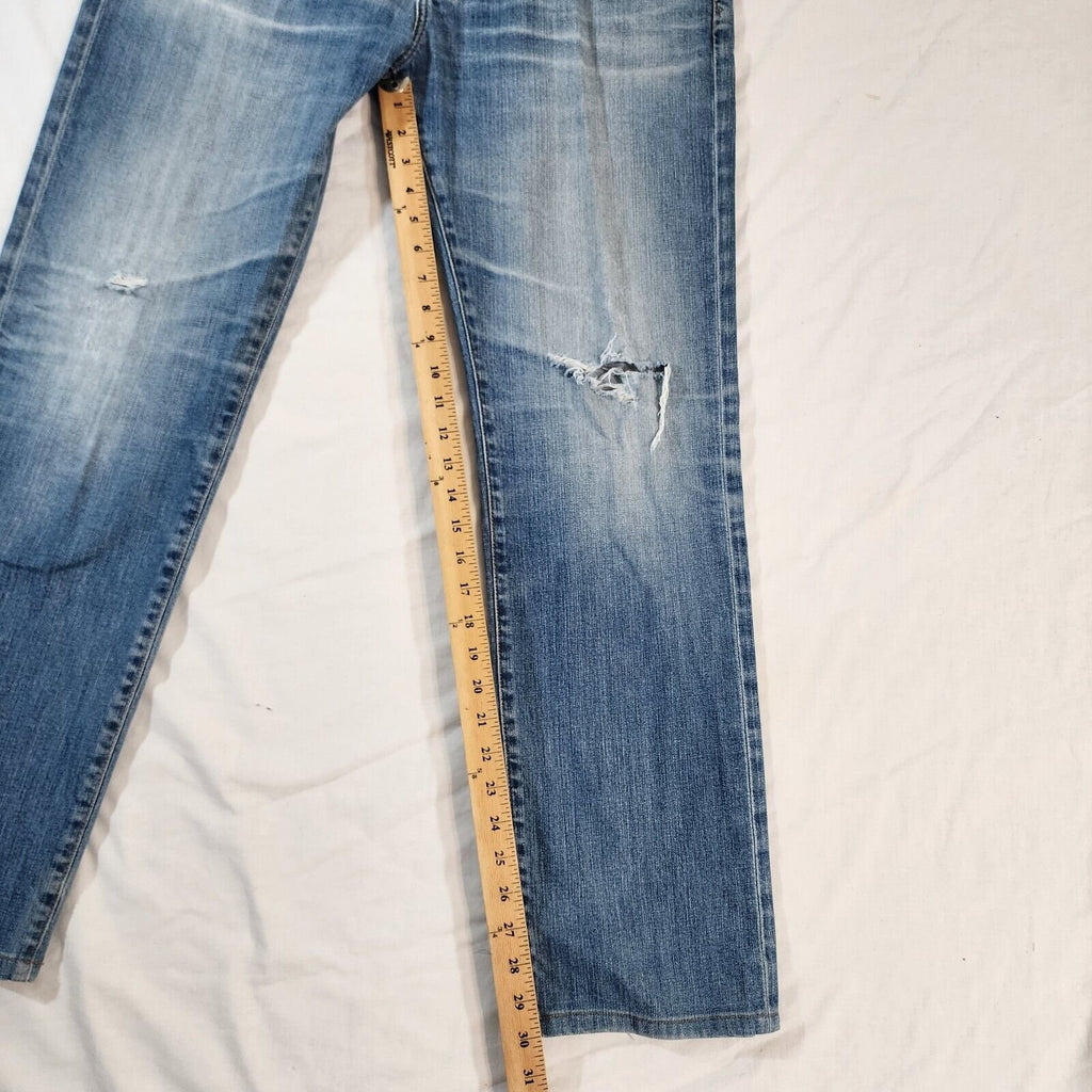 AG Adriano Goldschmied Jeans Mens 36/30 Blue The Matchbox Slim Straight Distress