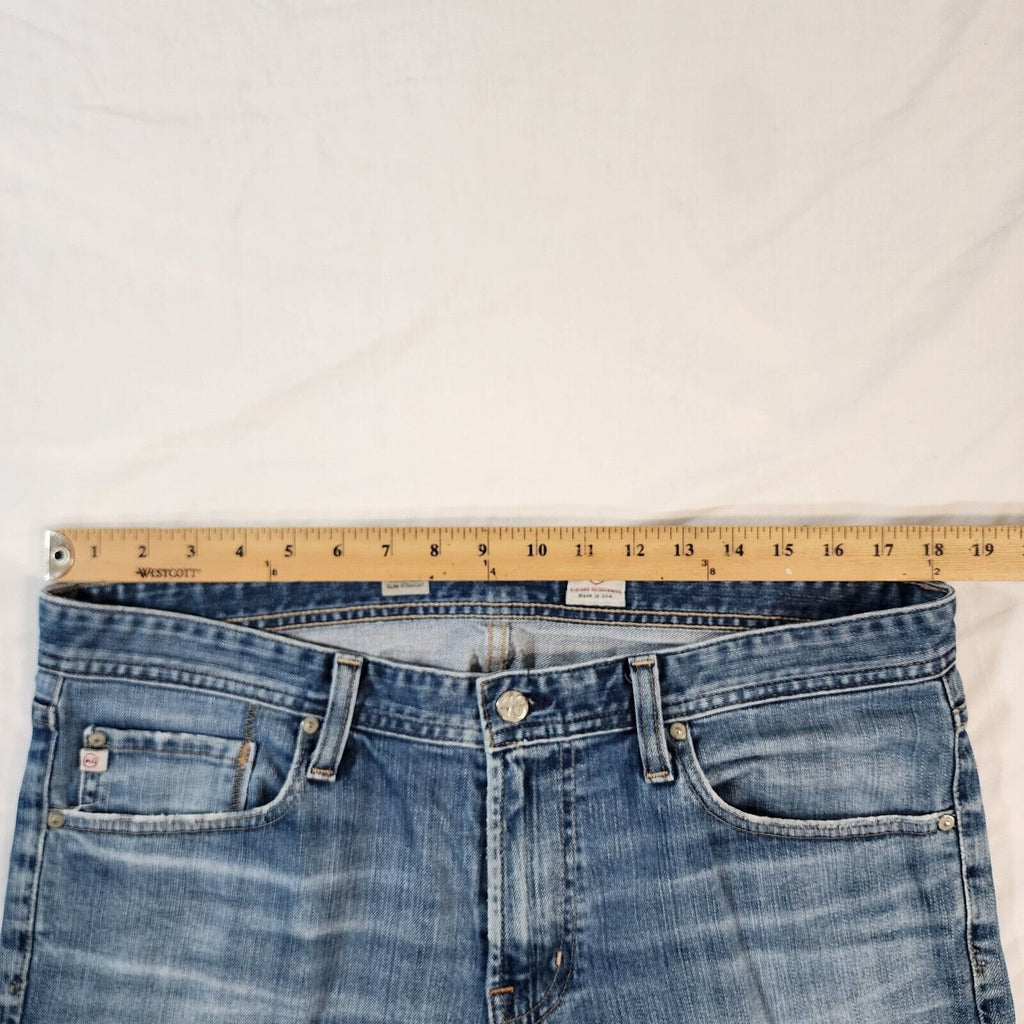 AG Adriano Goldschmied Jeans Mens 36/30 Blue The Matchbox Slim Straight Distress