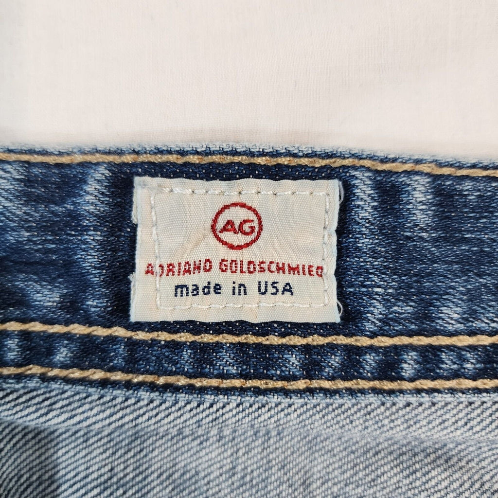 AG Adriano Goldschmied Jeans Mens 36/30 Blue The Matchbox Slim Straight Distress