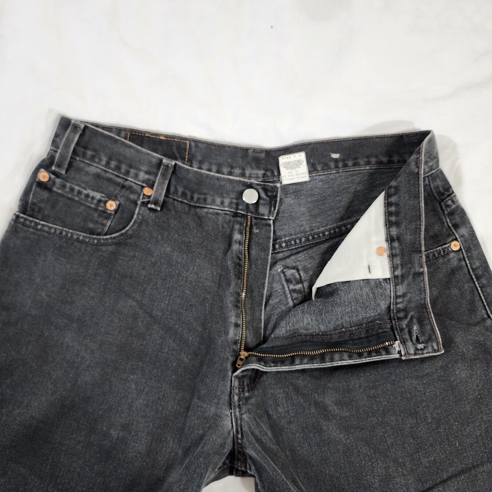 Vintage Levis 560 Red Tab Black Denim Loose Fit Tapered Jeans 36x30