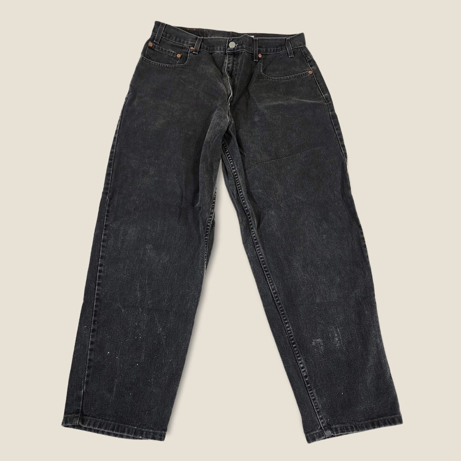Vintage Levis 560 Red Tab Black Denim Loose Fit Tapered Jeans 36x30