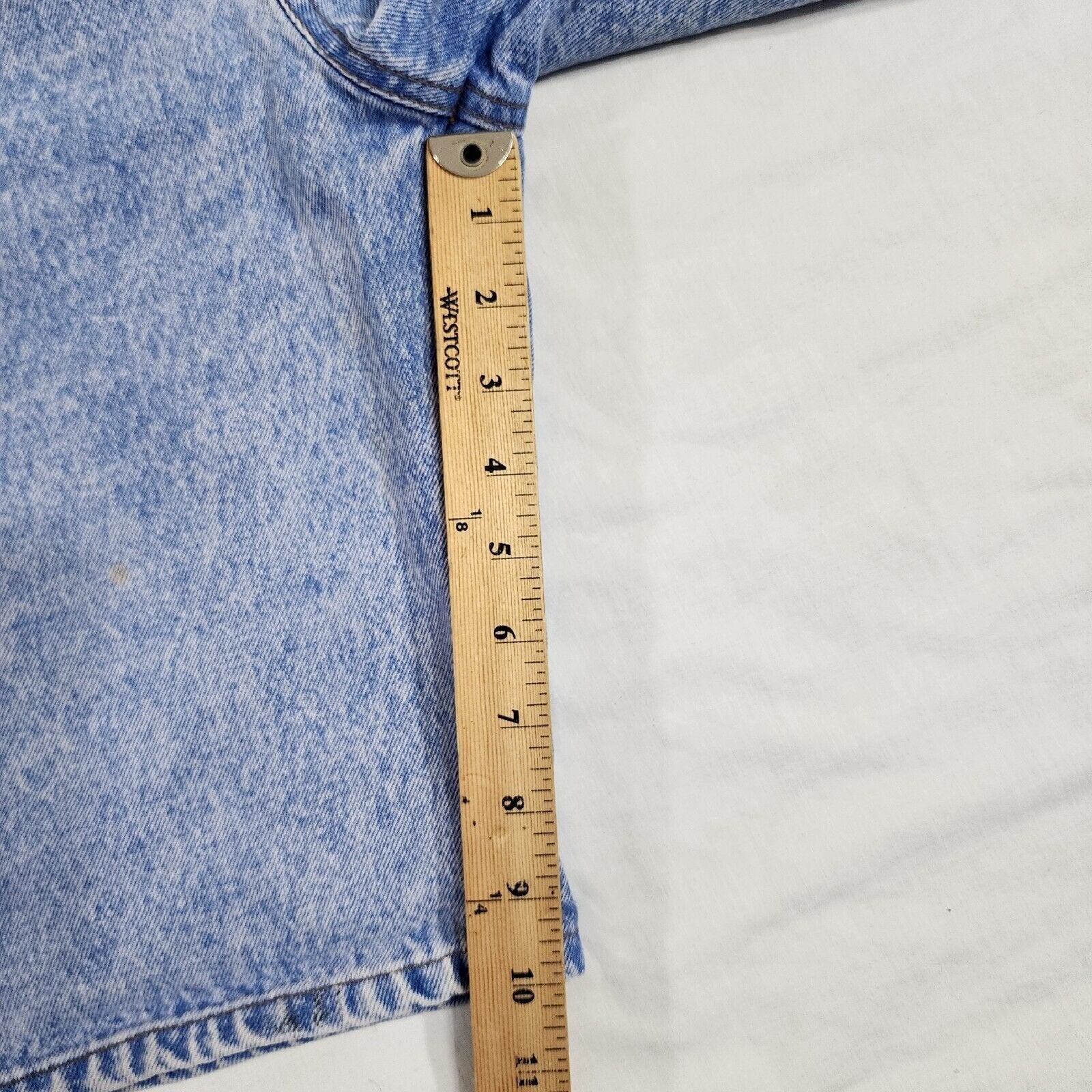 Vintage Rio By Stephen Mardon 24w Jean Shorts Button Fly Light Wash Blue Denim