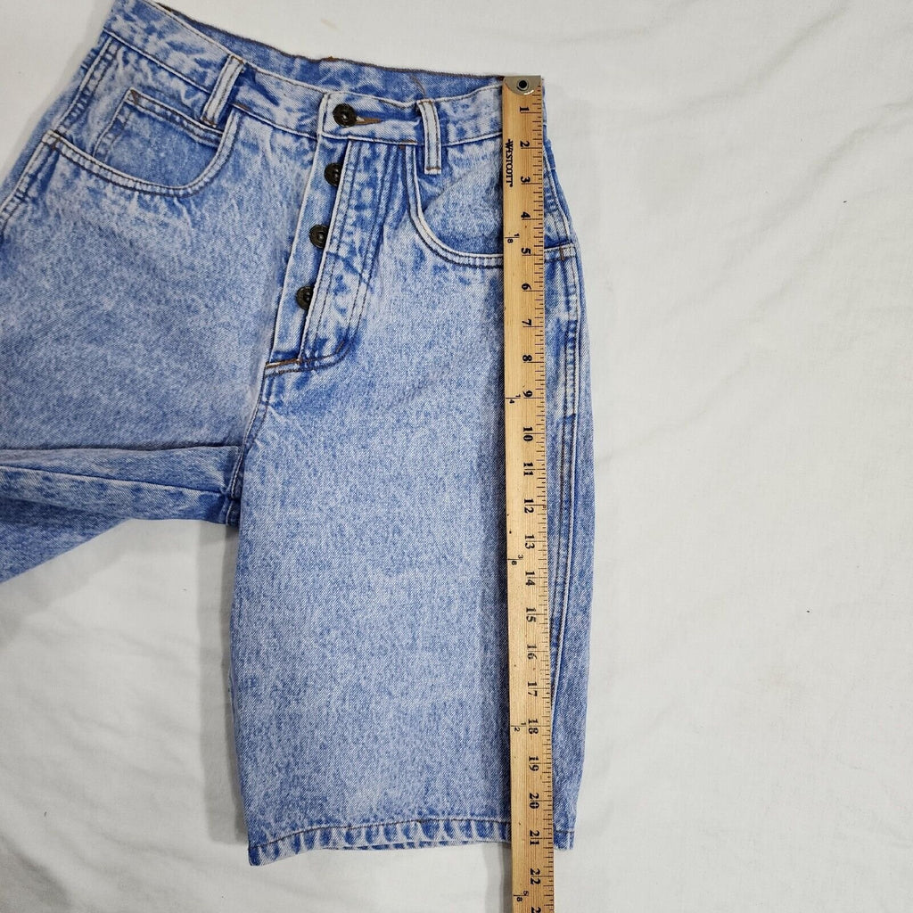 Vintage Rio By Stephen Mardon 24w Jean Shorts Button Fly Light Wash Blue Denim
