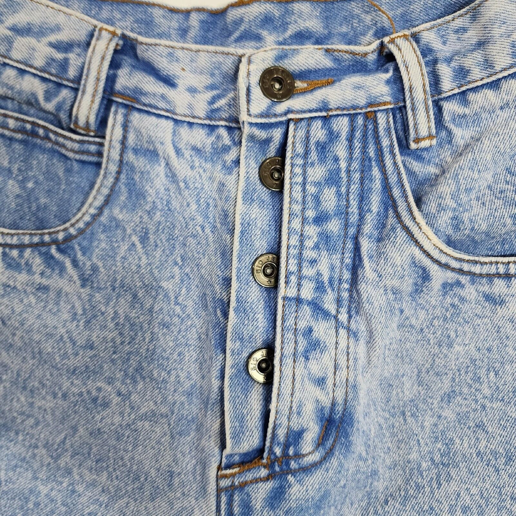 Vintage Rio By Stephen Mardon 24w Jean Shorts Button Fly Light Wash Blue Denim