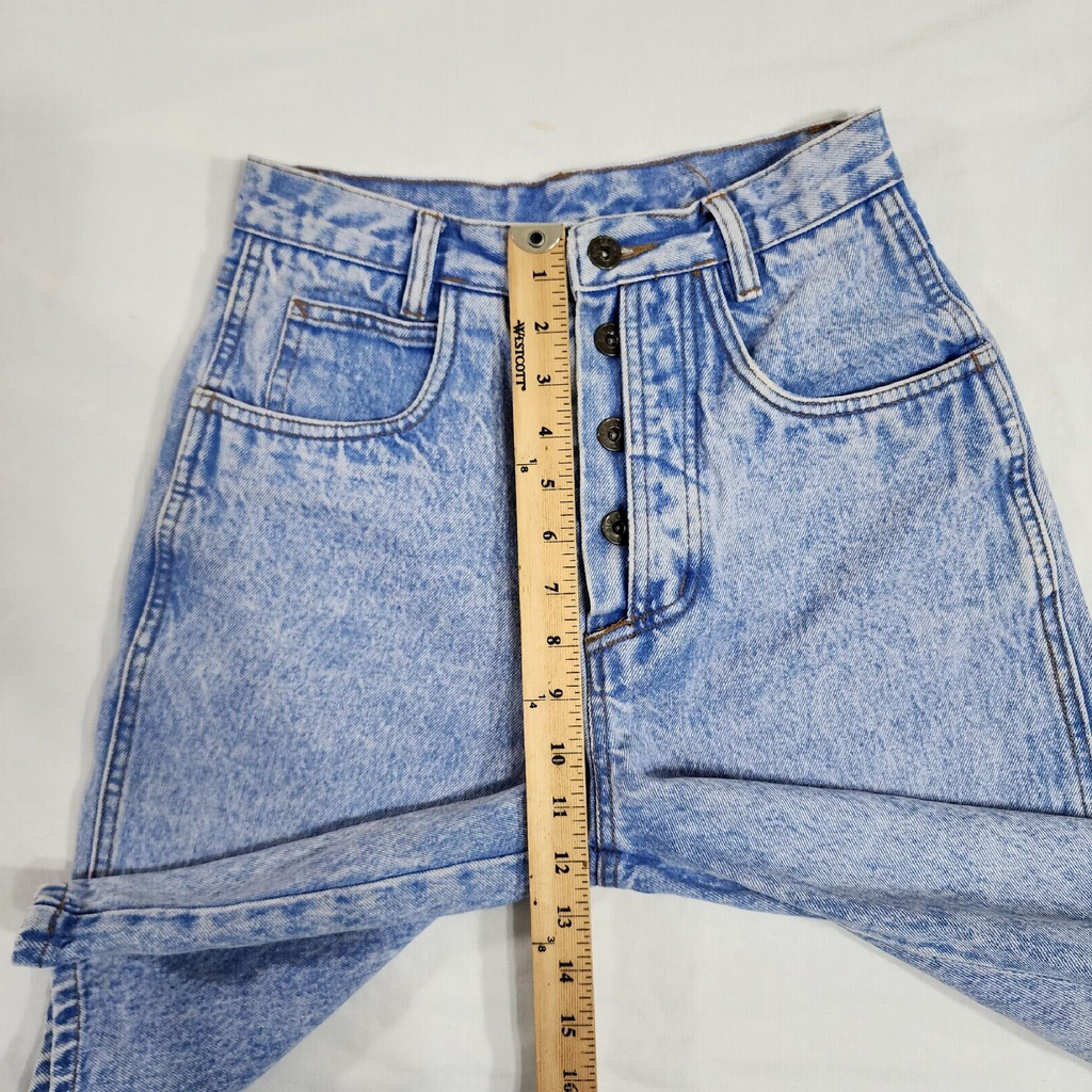 Vintage Rio By Stephen Mardon 24w Jean Shorts Button Fly Light Wash Blue Denim