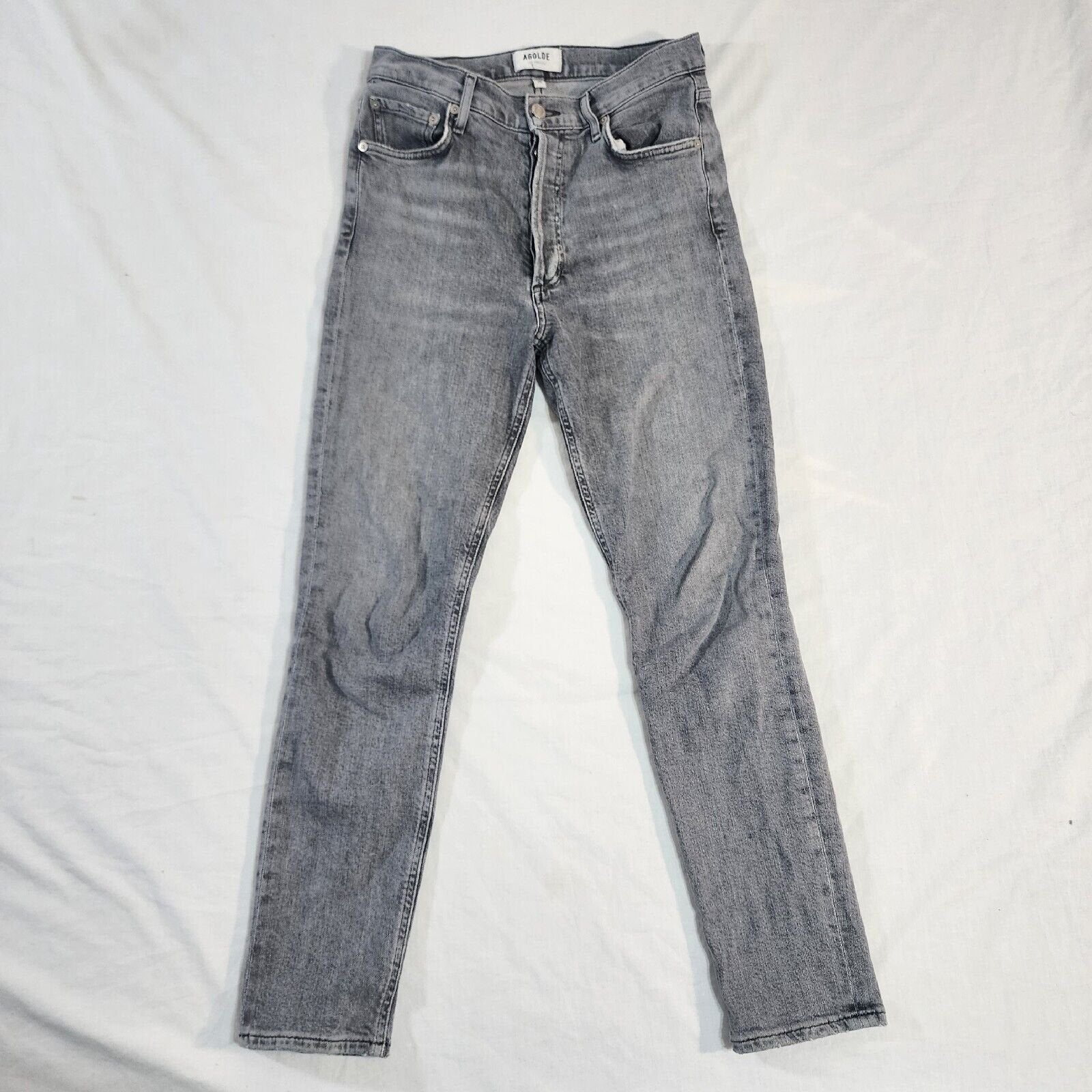 Agolde Women's Gray Jean Light Wash Button Fly 28W / 26L - GOOD